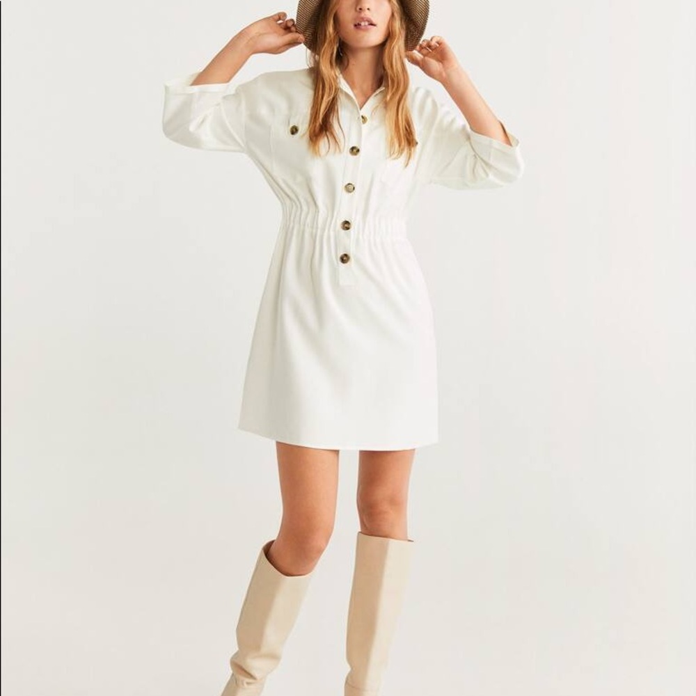 Mango Button Shirt Dress